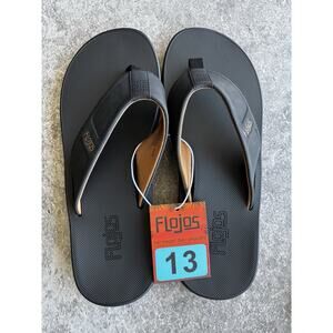 Flojos Men’s Black Sandals Flip Flops Size 13 NWT